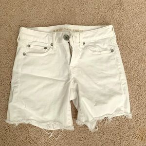 American Eagle white jean shorts